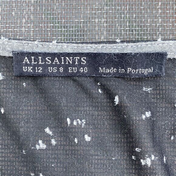 All Saints Bronte Kique Vest Black & Gray Semi Sheer Ombre Tank Top. Size 8. - Picture 4 of 6